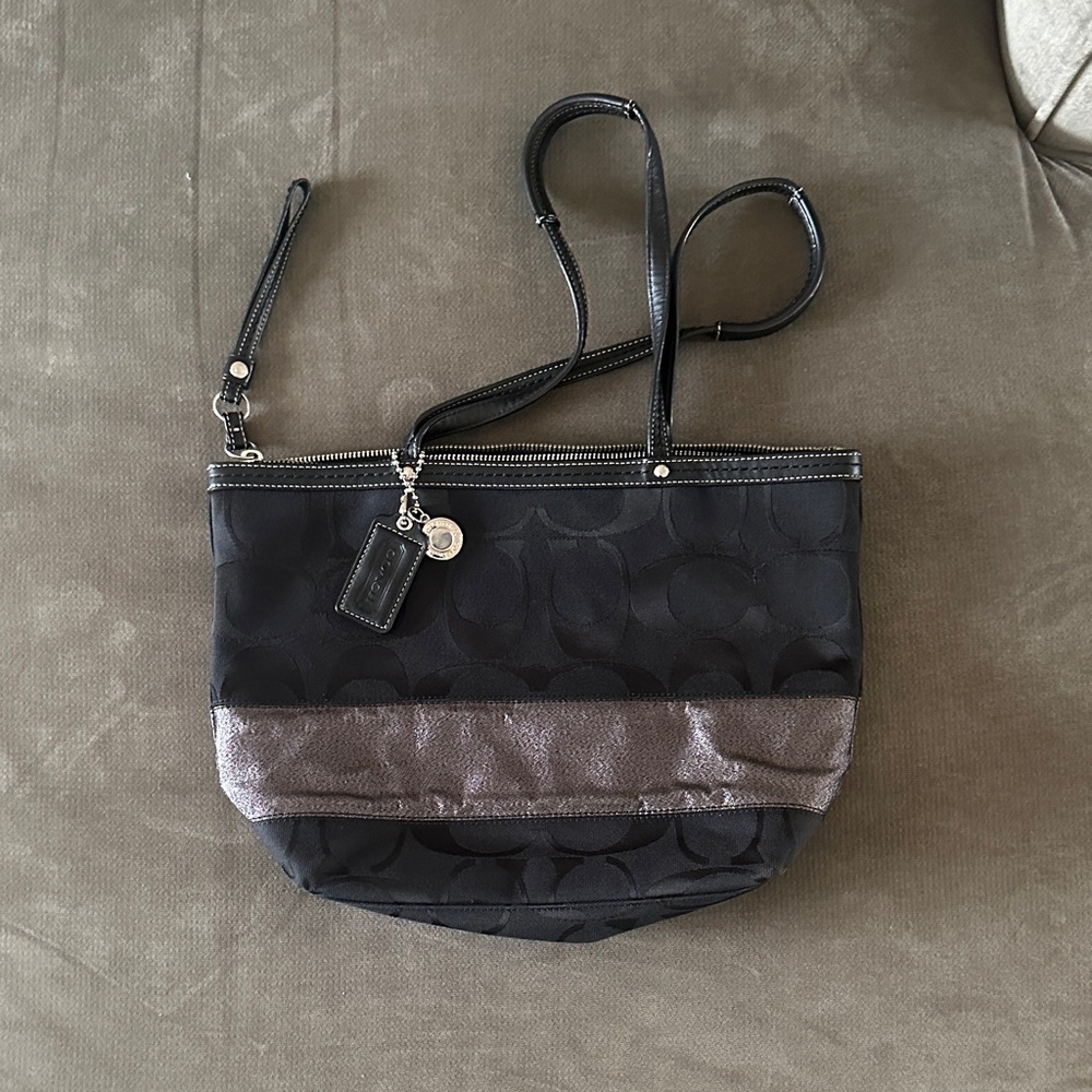 Coach Black Monogram Canvas Bag